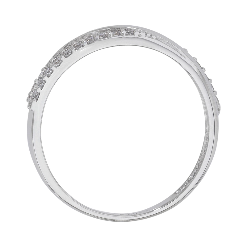 Anillo en oro blanco de 18 Kilates, con zircones